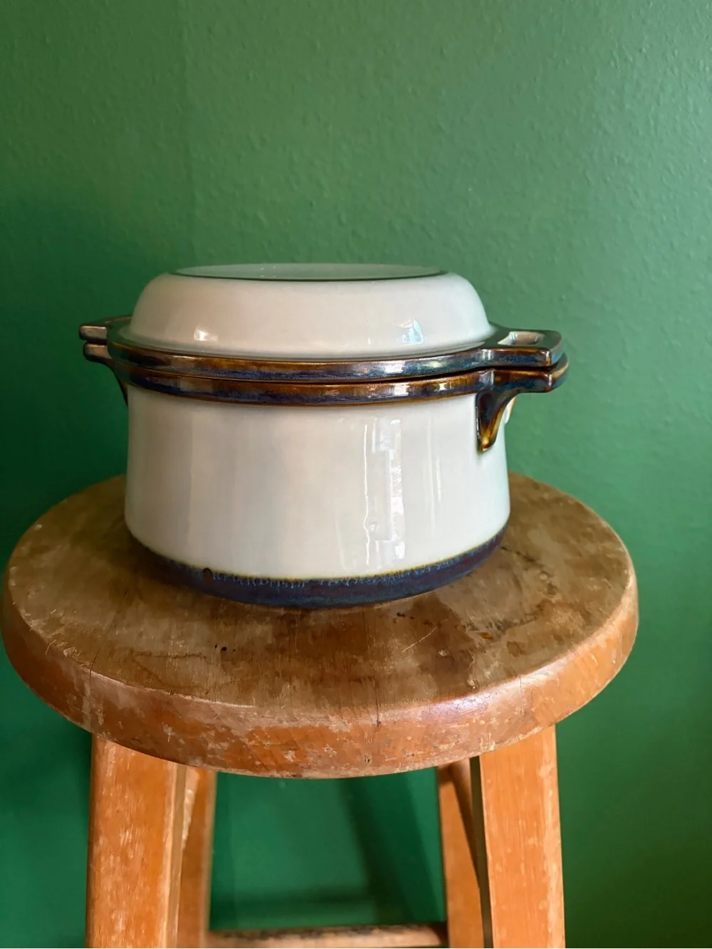 Vintage Covered Casserole 405 by Tema Stoneware Copenhagen 2 QT